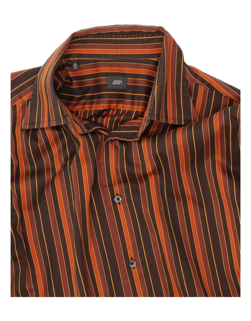 JOOP Mens Shirt Size 40 15 1/2 Medium Orange Striped Cotton Vintage Joop and Second-Hand Joop from Messina Hembry 