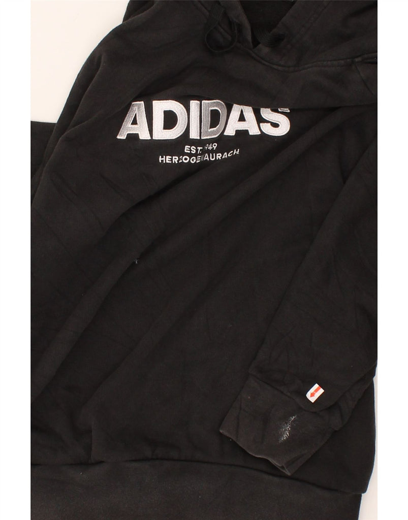 ADIDAS Mens Graphic Hoodie Jumper XL Black Cotton | Vintage Adidas | Thrift | Second-Hand Adidas | Used Clothing | Messina Hembry 