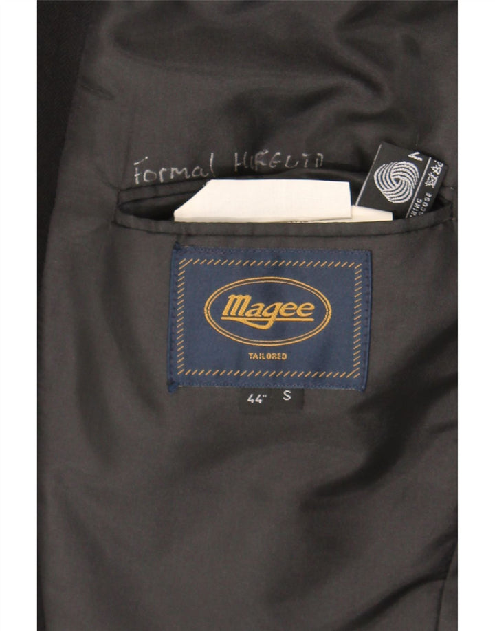 MAGEE Mens Tailored Overcoat UK 36 Small Black Wool Vintage Magee and Second-Hand Magee from Messina Hembry 