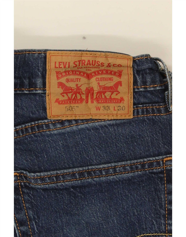 Levi's Mens 505 Straight Jeans W33 L30 Navy Blue Cotton