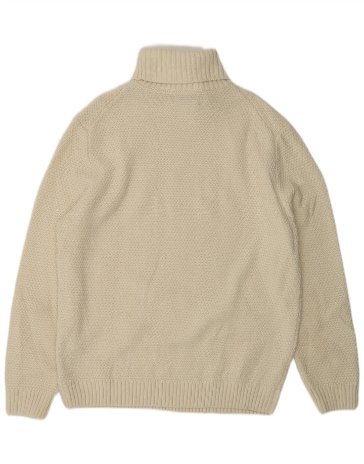 PIOMBO Mens Roll Neck Jumper Sweater 2XL White Acrylic