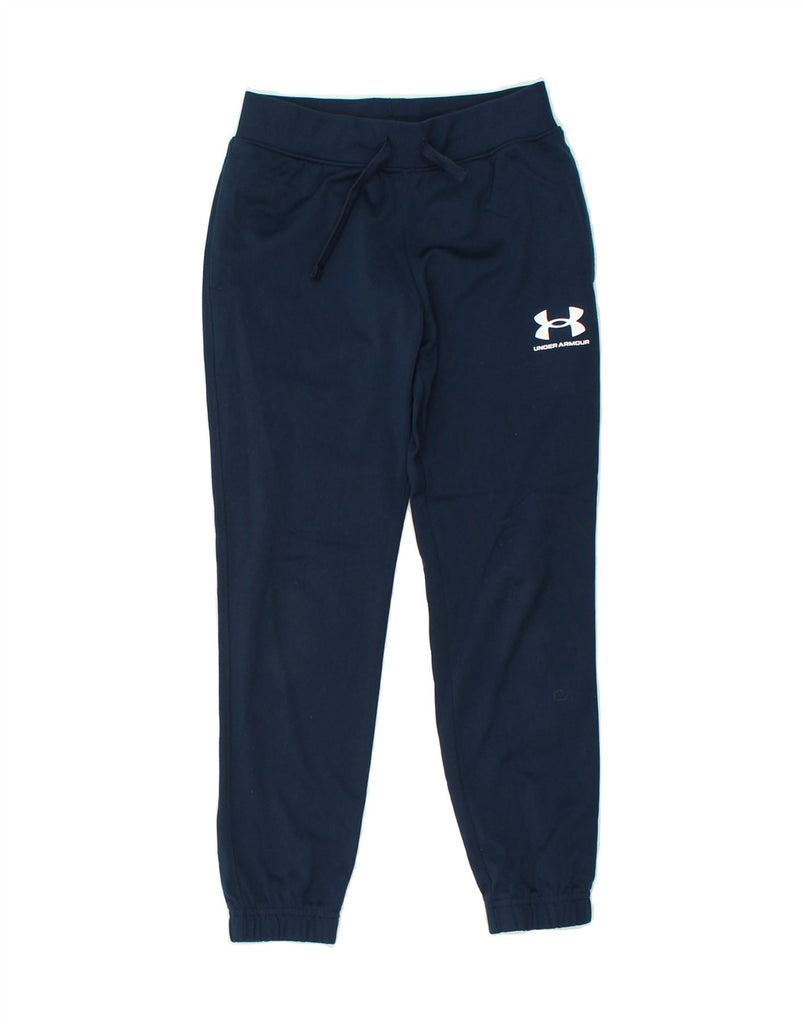 UNDER ARMOUR Boys Tracksuit Trousers Joggers 7-8 Years Small Navy Blue | Vintage Under Armour | Thrift | Second-Hand Under Armour | Used Clothing | Messina Hembry 