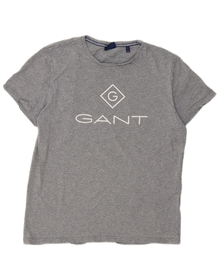 Gant Mens Graphic T-Shirt Top Large Grey Cotton