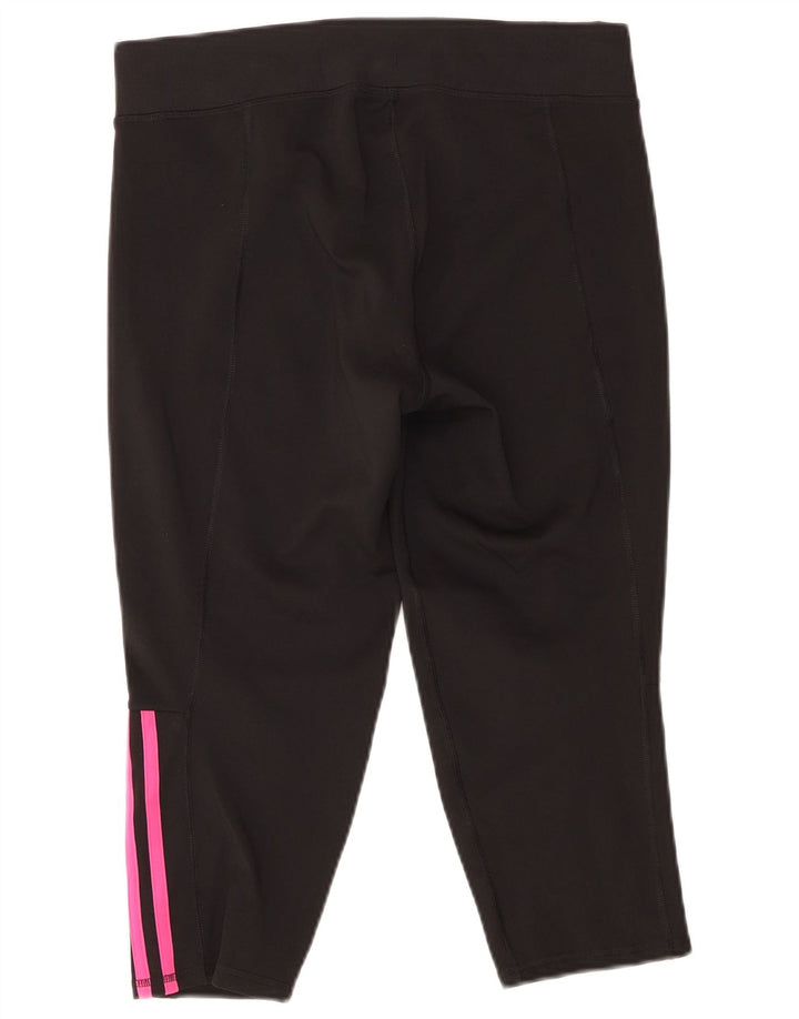 ADIDAS Womens Capri Tracksuit Trousers UK 16/18 Large  Black Polyester