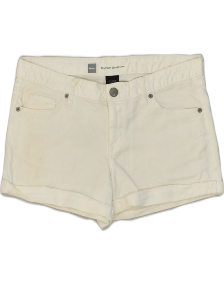 MOSSIMO Womens Denim Hot Pants US 8 Medium W36 Off White Cotton | Vintage Mossimo | Thrift | Second-Hand Mossimo | Used Clothing | Messina Hembry 