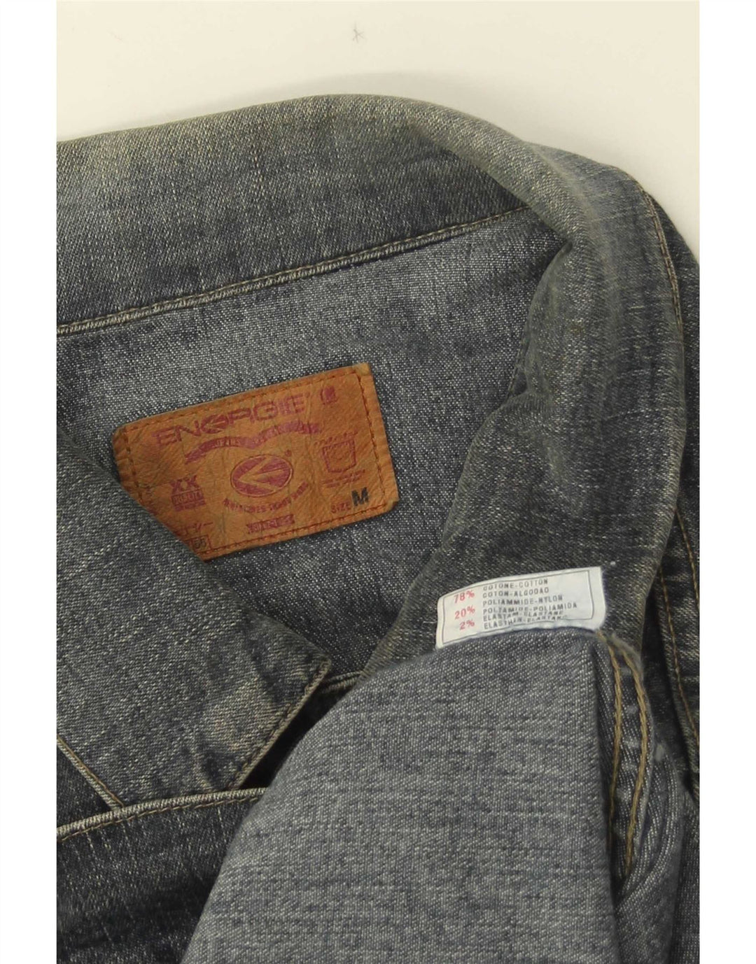 Energie Mens Denim Jacket UK 38 Medium Blue Cotton