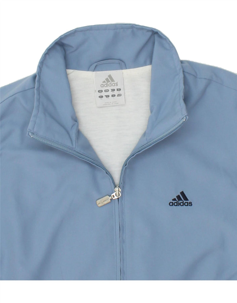 ADIDAS Womens Tracksuit Top Jacket UK 12 Medium Blue Polyester | Vintage Adidas | Thrift | Second-Hand Adidas | Used Clothing | Messina Hembry 