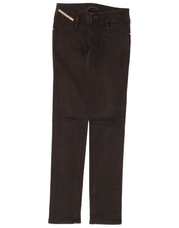 Diesel Womens Low Waist Skinny Casual Trousers W26 L32 Black Cotton