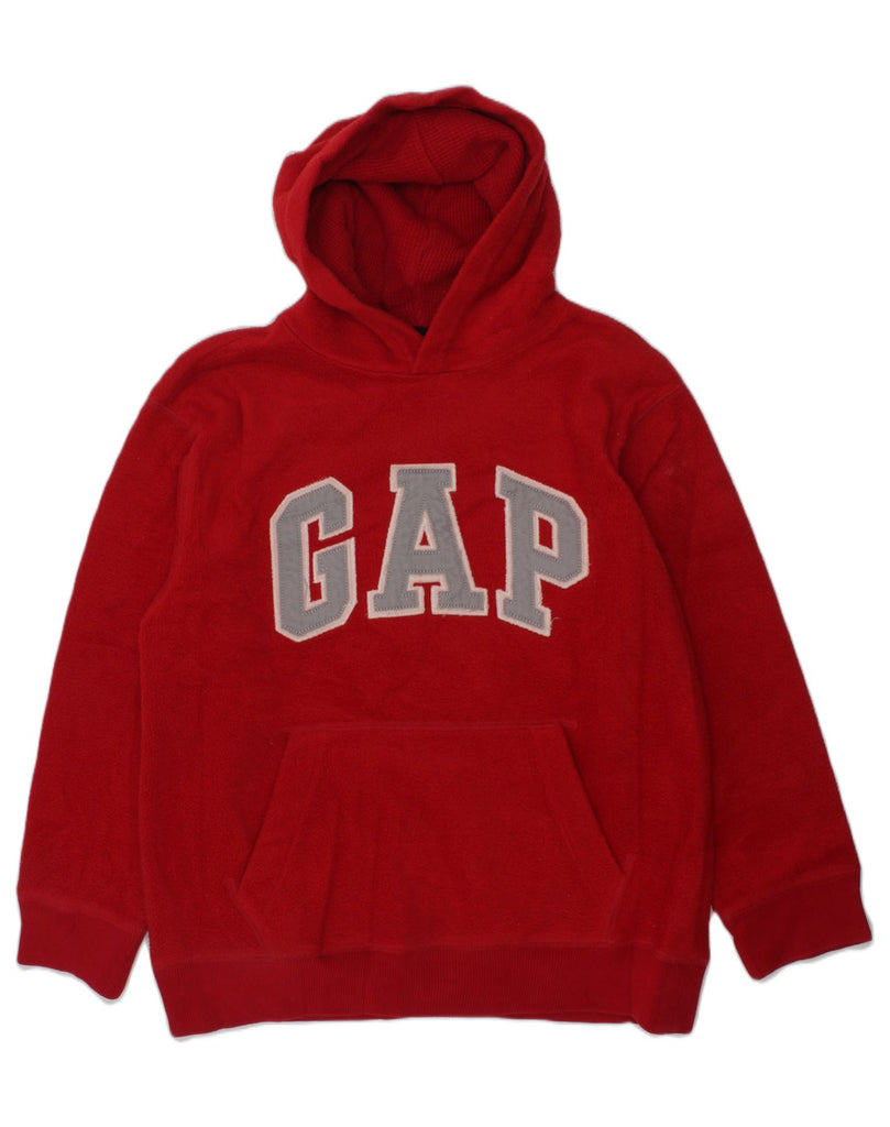 GAP Girls Graphic Fleece Hoodie Jumper 8-9 Years Red Polyester | Vintage Gap | Thrift | Second-Hand Gap | Used Clothing | Messina Hembry 