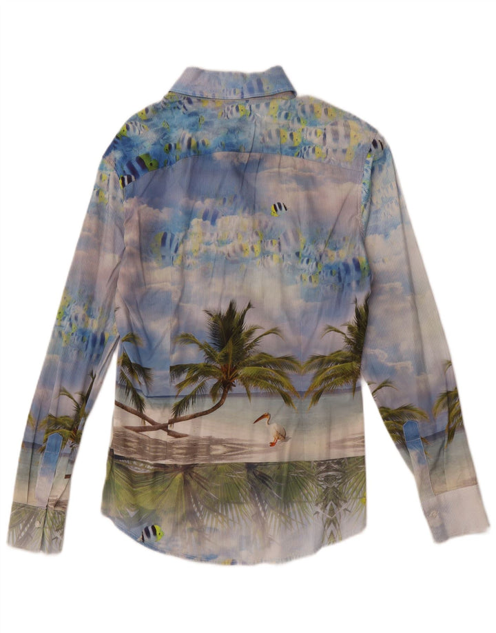 Naracamicee Mens Graphic Shirt XS Blue Hawaiian