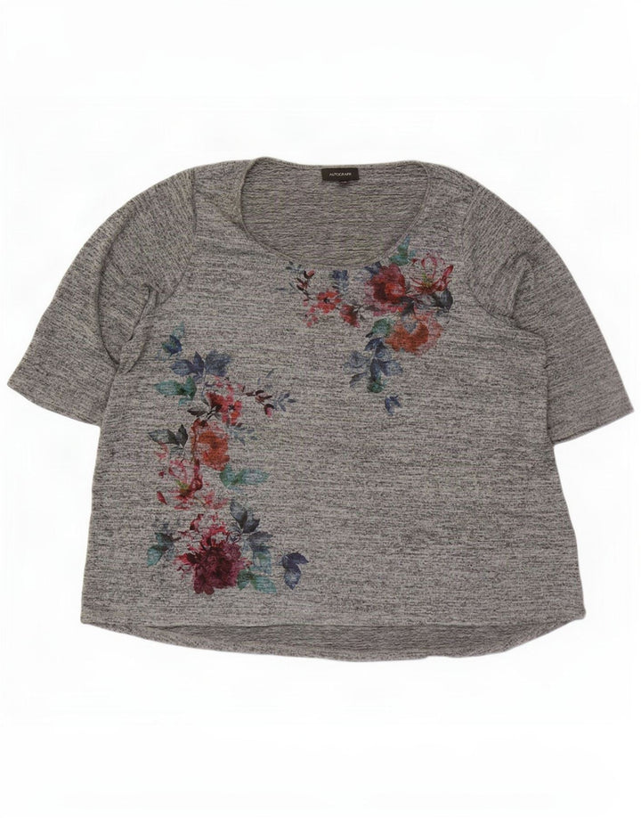 Marks & Spencer Womens Autograph Graphic Top 3/4 Sleeve UK 26 5XL Grey