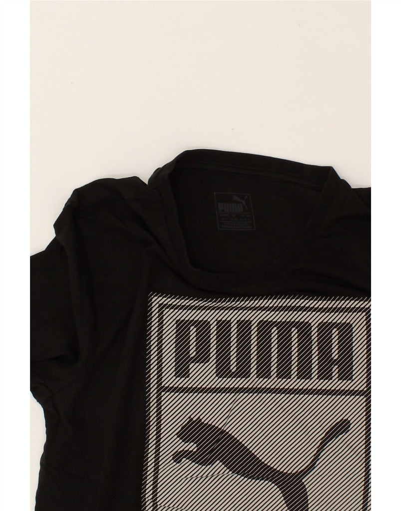 PUMA Mens Graphic T-Shirt Top Small Black Cotton | Vintage Puma | Thrift | Second-Hand Puma | Used Clothing | Messina Hembry 