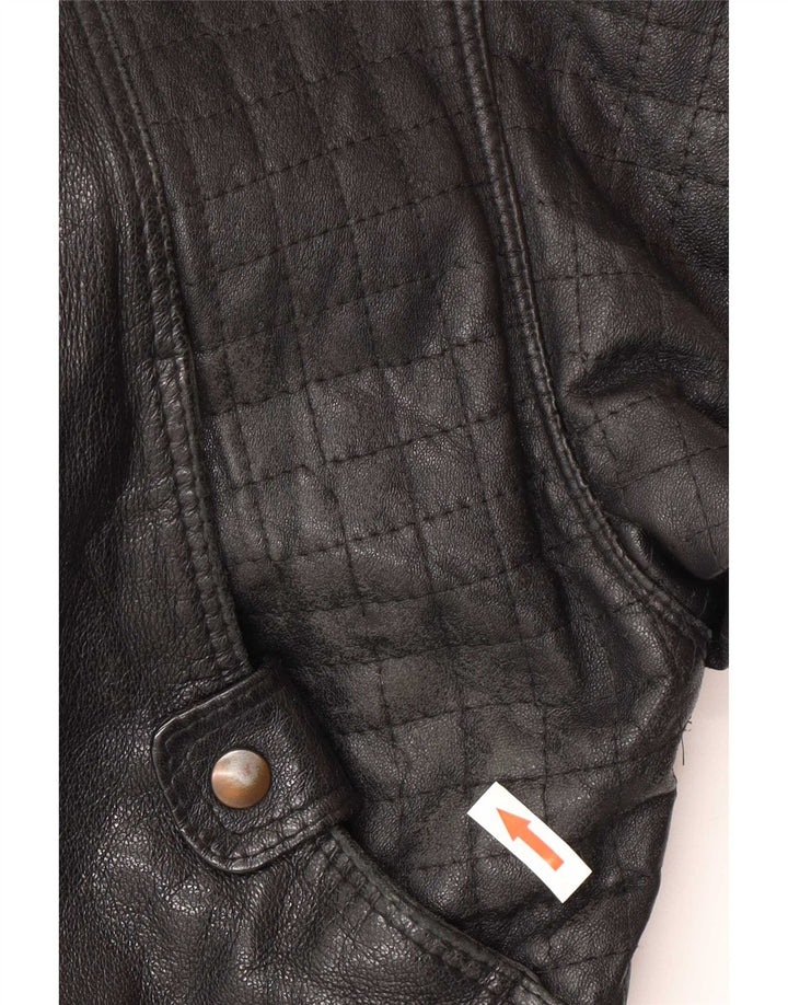 Vintage Mens Leather Jacket IT 52 XL Black