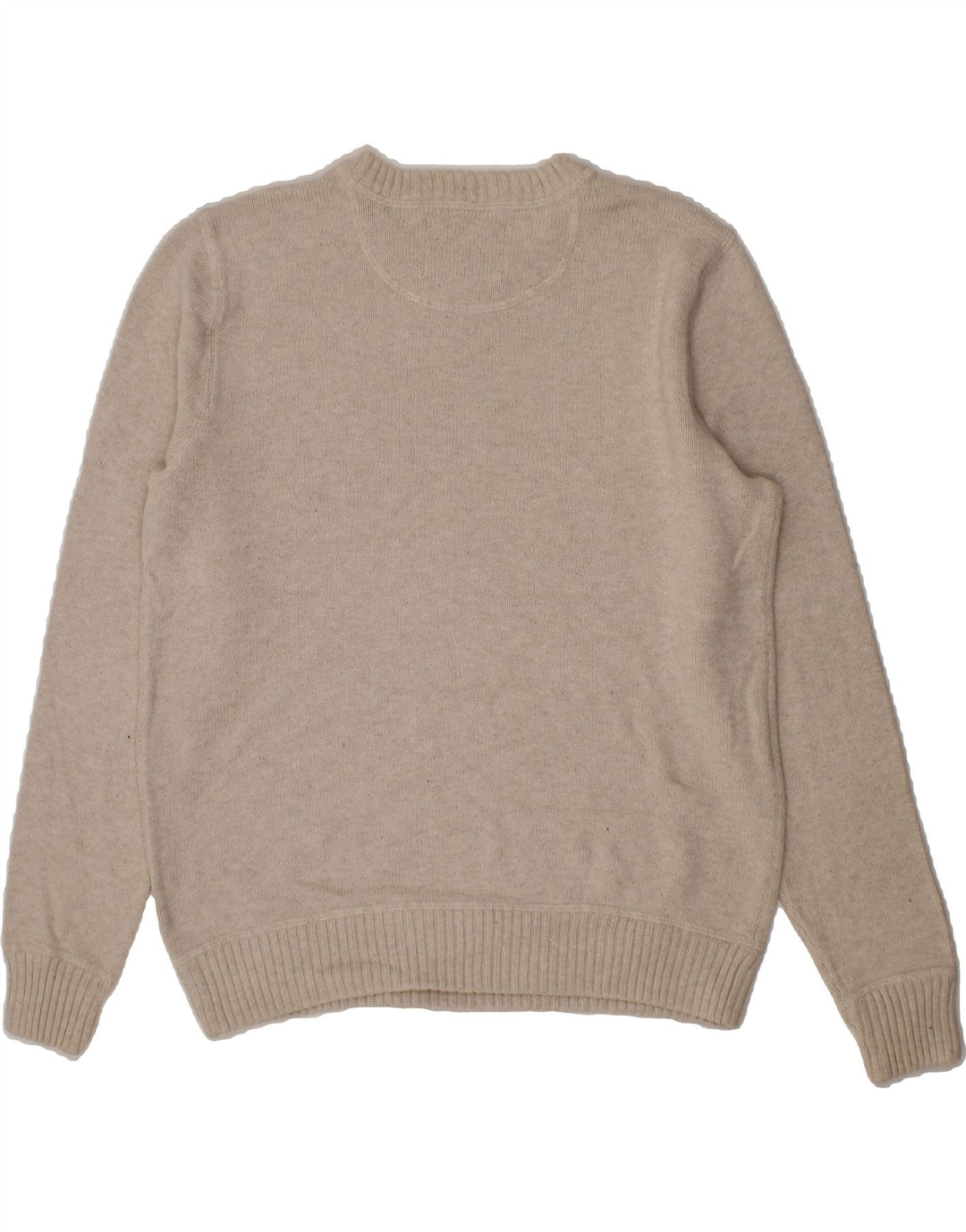 EDDIE BAUER Mens Crew Neck Jumper Sweater Large Beige Cotton Vintage Eddie Bauer and Second-Hand Eddie Bauer from Messina Hembry 