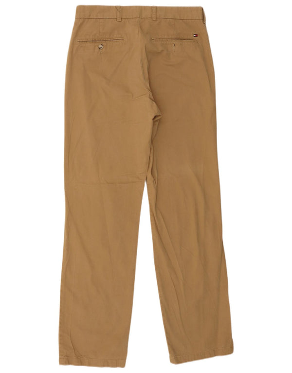 Tommy Hilfiger Mens Soho Straight Chino Trousers W32 L32 Beige Cotton