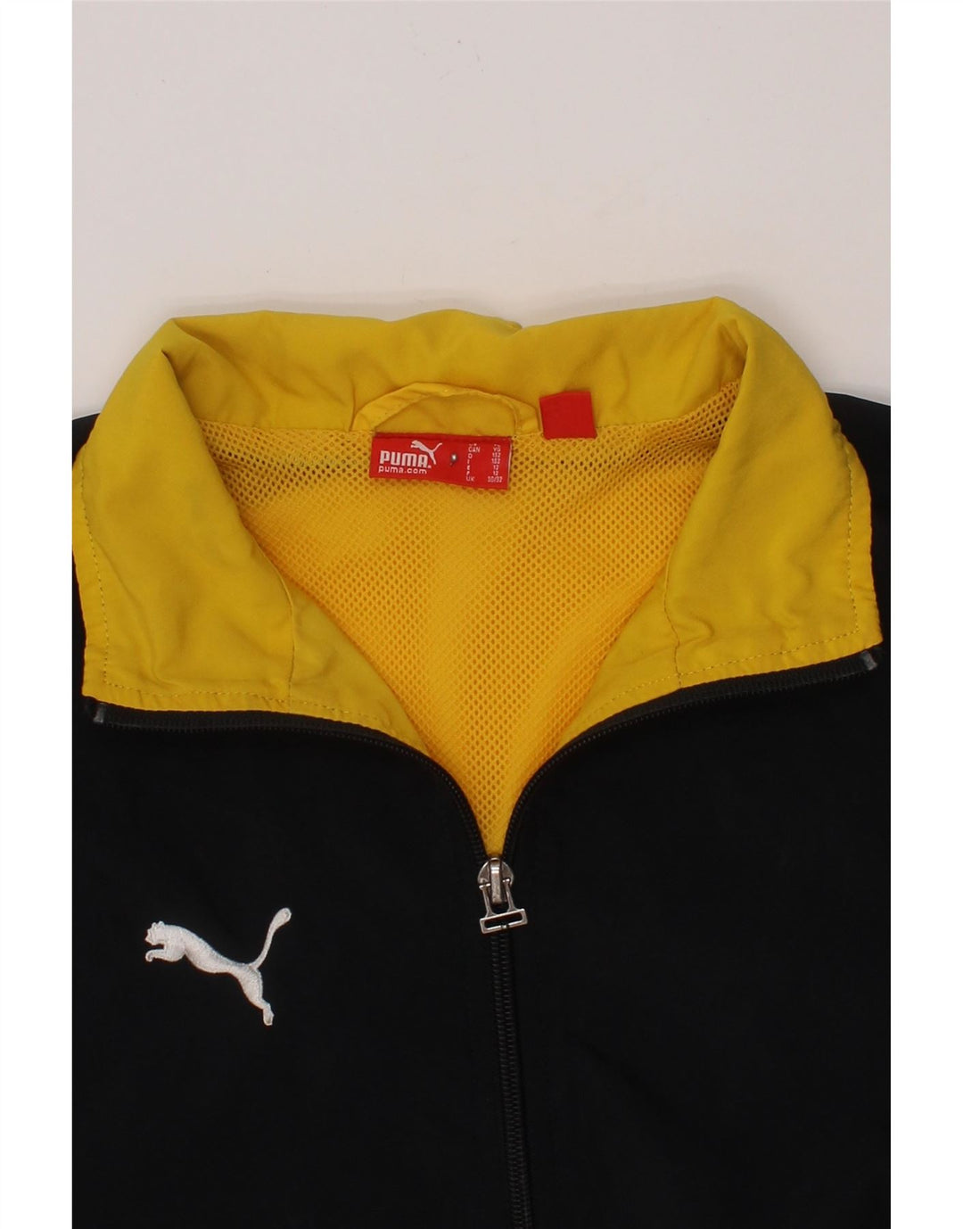 PUMA Boys Tracksuit Top Jacket 11-12 Years Black Colourblock Polyester Vintage Puma and Second-Hand Puma from Messina Hembry 