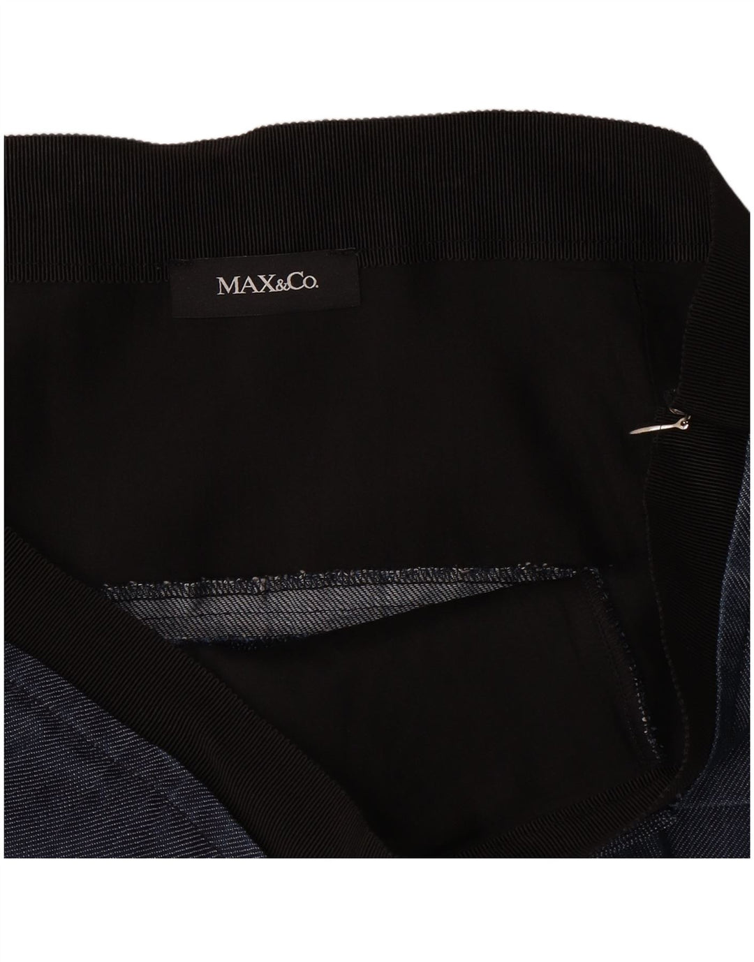Max&Co. Womens Peplum Skirt Large W32  Navy Blue Viscose