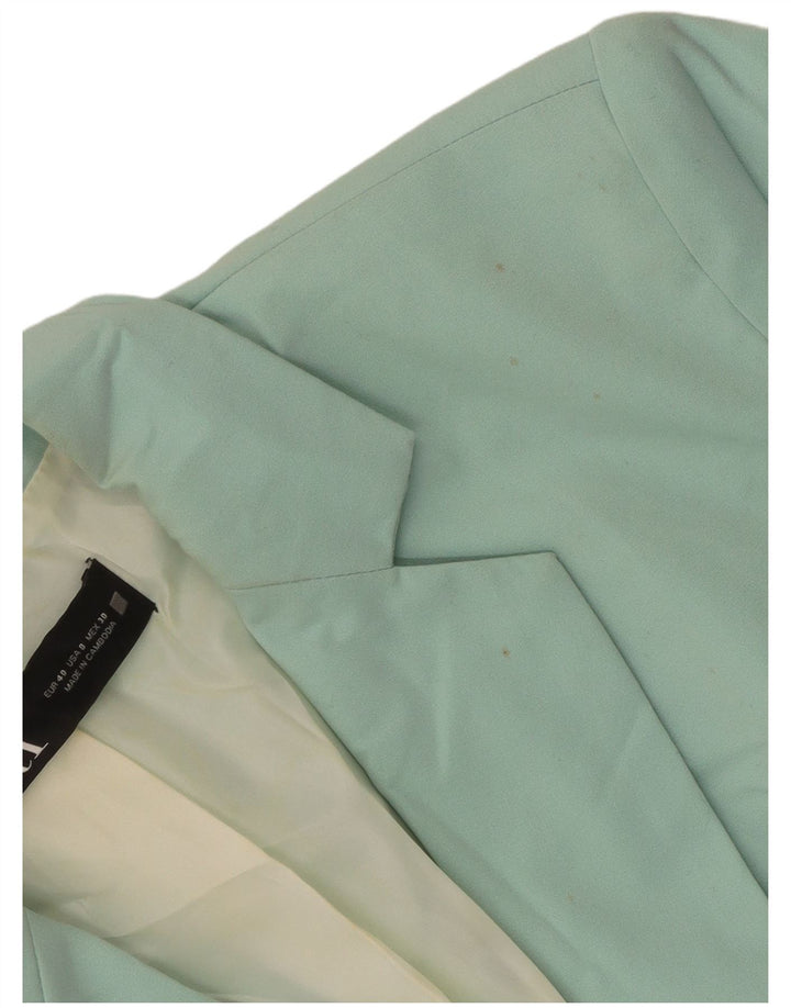 Zara Womens 1 Button Blazer Jacket EU 40 Medium Green Polyester