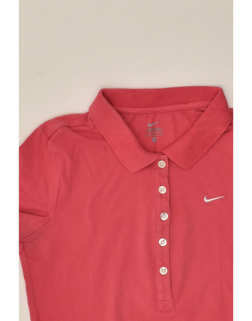 NIKE Womens Polo Shirt UK 12 Medium Pink Cotton | Vintage Nike | Thrift | Second-Hand Nike | Used Clothing | Messina Hembry 