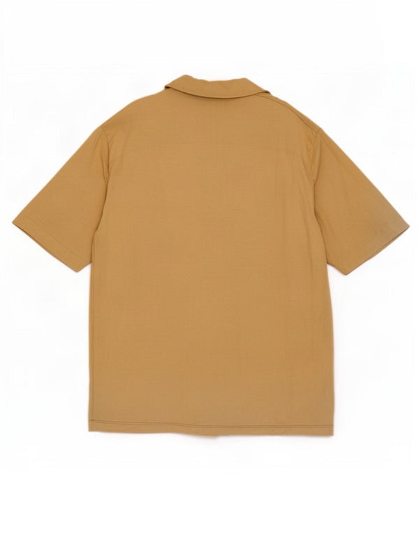 Jack & Jones Mens Short Sleeve Shirt XL Beige Cotton