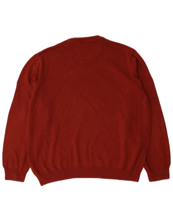 Marks & Spencer Mens Crew Neck Jumper Sweater 2XL Red Cotton