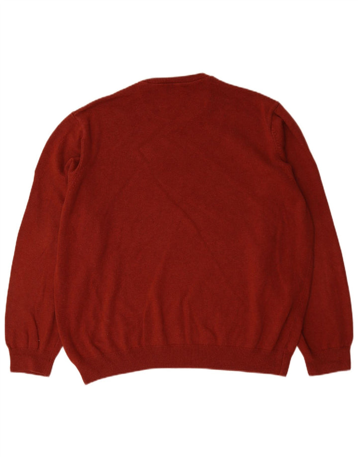 Marks & Spencer Mens Crew Neck Jumper Sweater 2XL Red Cotton