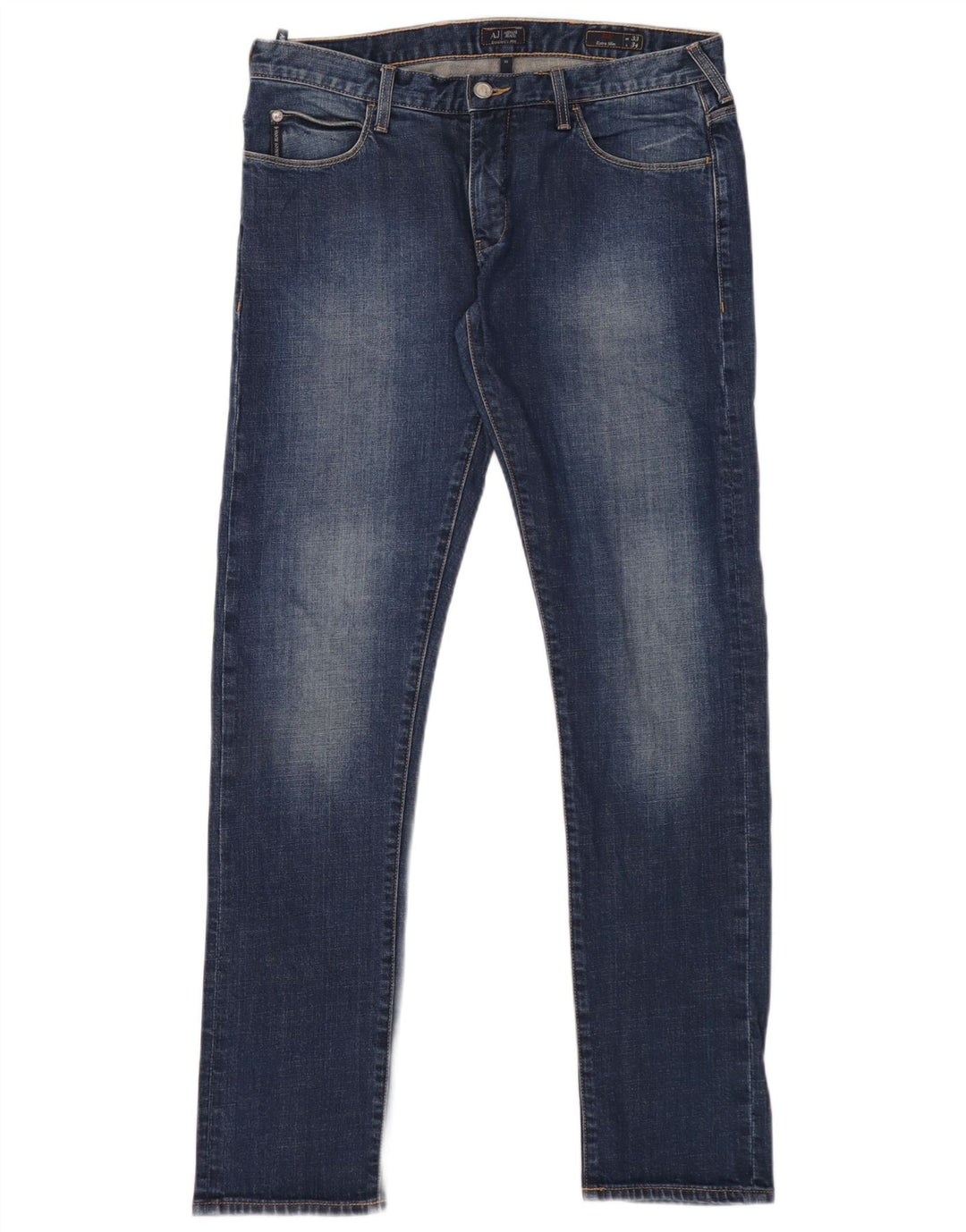 Armani Womens J10 Slim Jeans W33 L34 Blue Cotton