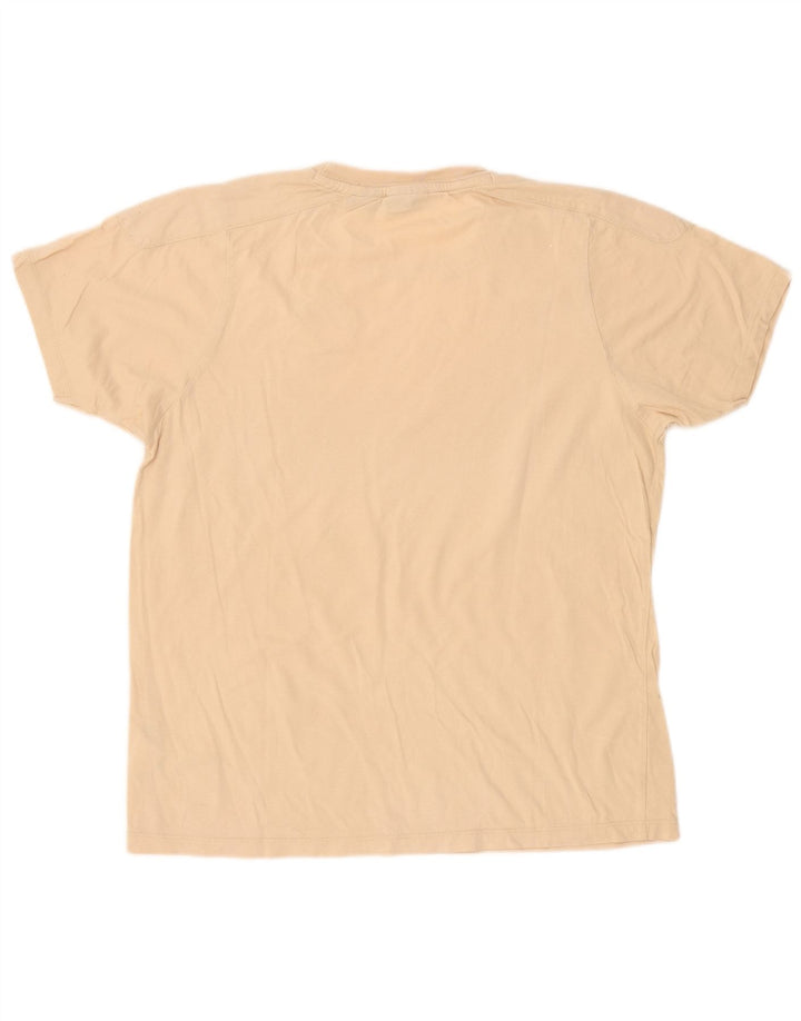 Fila Mens Graphic T-Shirt Top Large Beige Cotton