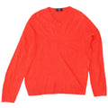 Marks & Spencer Mens Blue Harbour V-Neck Jumper Sweater Large Red Acrylic