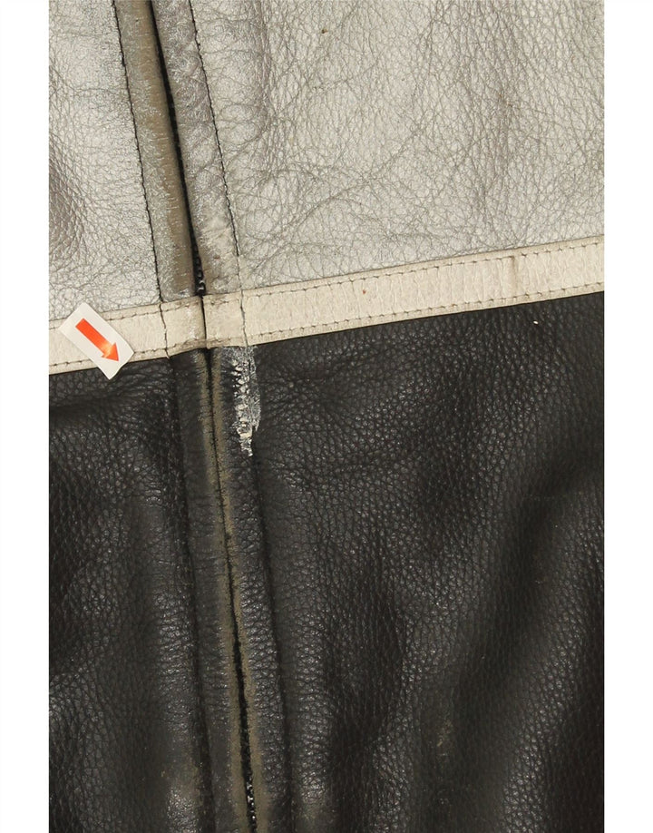 Hein Gericke Mens Motorcycle Racer Jacket UK 36 Small Black Colourblock