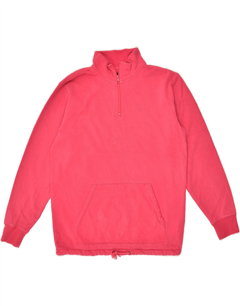 VANS Mens Zip Neck Sweatshirt Jumper Small Pink Cotton | Vintage Vans | Thrift | Second-Hand Vans | Used Clothing | Messina Hembry 