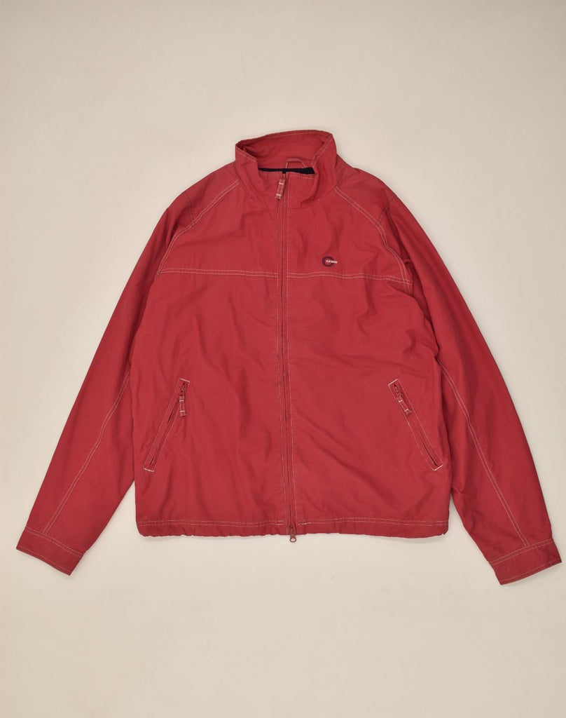 CREW CLOTHING Mens Bomber Jacket UK 38 Medium Red Cotton | Vintage Crew Clothing | Thrift | Second-Hand Crew Clothing | Used Clothing | Messina Hembry 