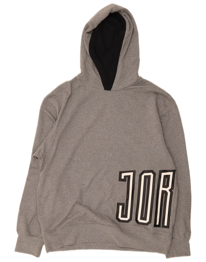 Jordan Mens Graphic Hoodie Jumper Large Grey Cotton