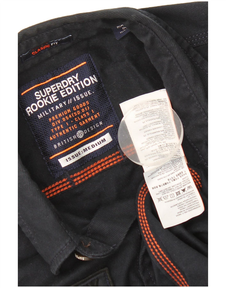 Superdry Mens Graphic Classic Fit Shirt Medium Navy Blue Cotton
