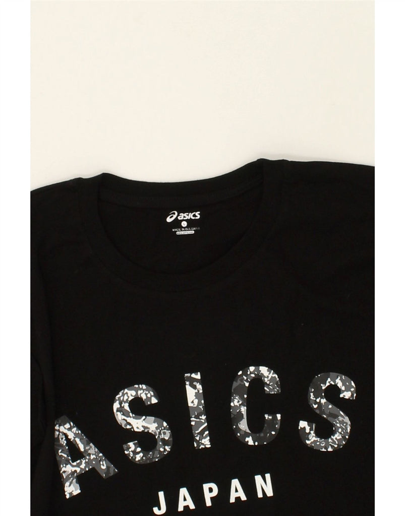 ASICS Mens Graphic T-Shirt Top Large Black Cotton | Vintage Asics | Thrift | Second-Hand Asics | Used Clothing | Messina Hembry 