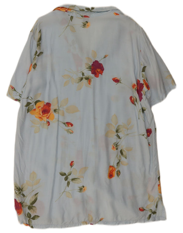 Colmar Womens Short Sleeves Shirt Dress UK 18 XL Blue Floral