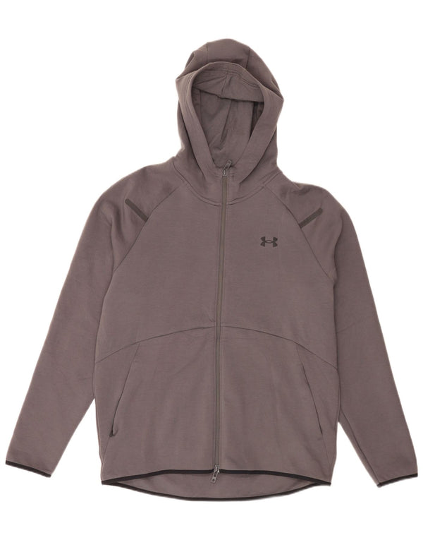 Under Armour Mens Zip Hoodie Sweater Large Grey Polyester