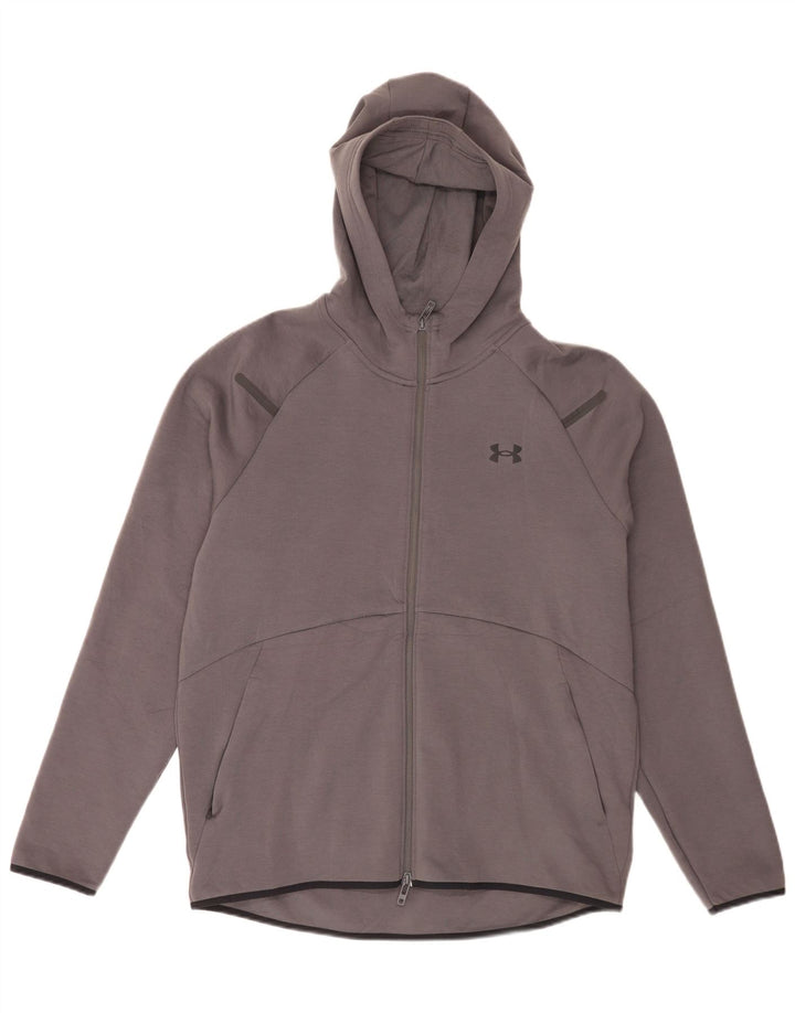 Under Armour Mens Zip Hoodie Sweater Large Grey Polyester