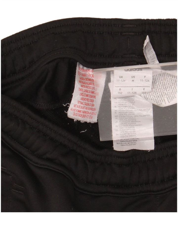 ADIDAS Boys Real Madrid Tracksuit Trousers 11-12 Years Black Polyester