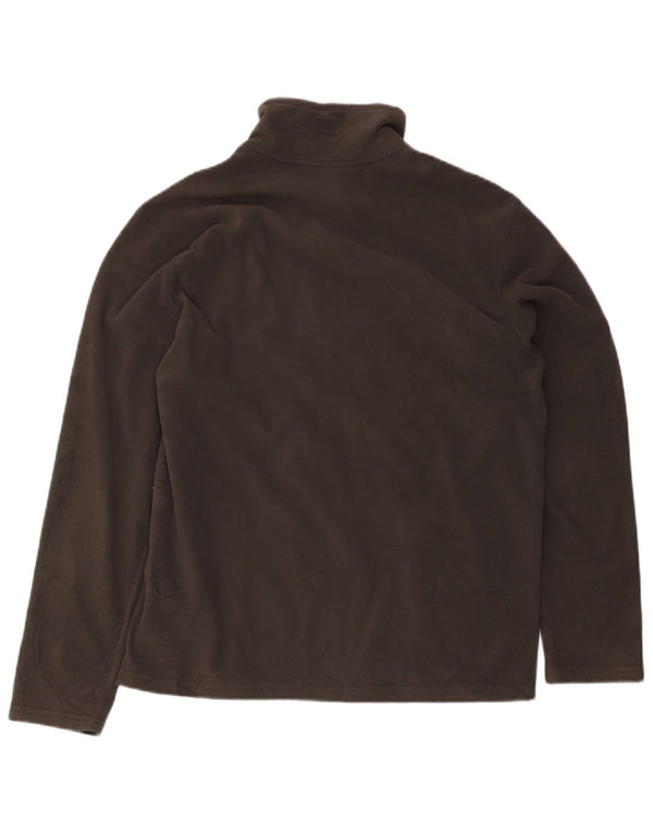 The North Face Mens Zip Neck Fleece Jumper Medium Grey Polyester Sports