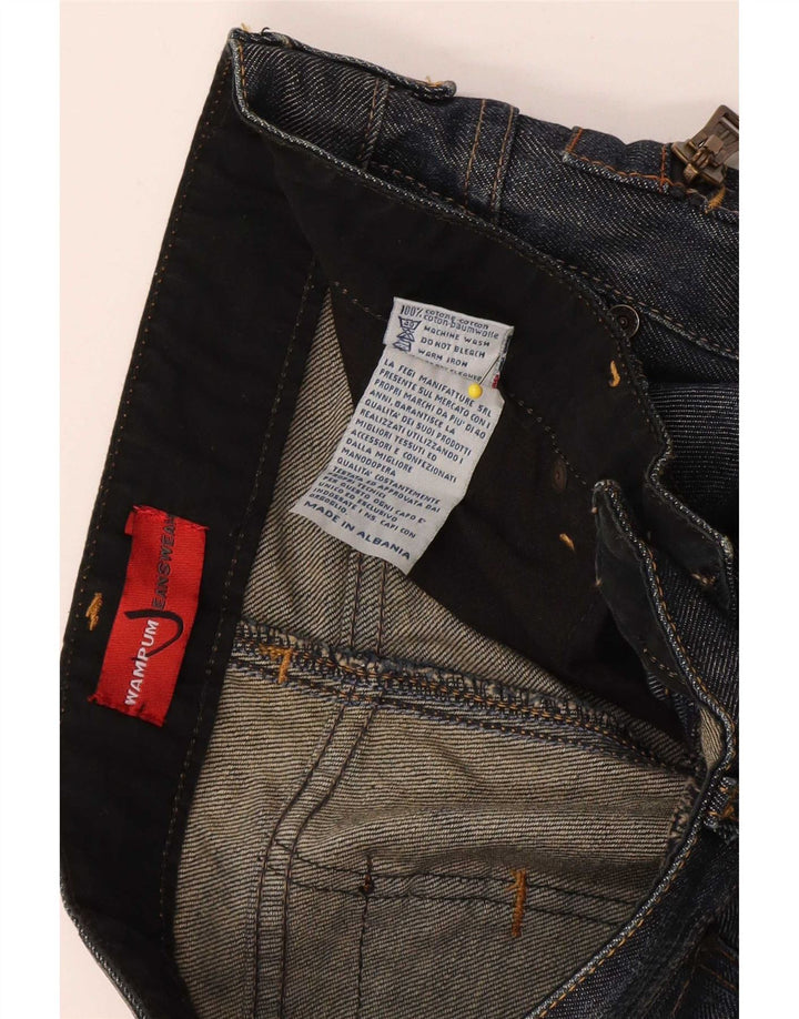 Wampum Mens Slim Jeans W30 L34 Navy Blue Cotton