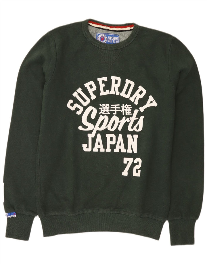 Superdry Mens Graphic Sweatshirt Jumper Medium Green Cotton