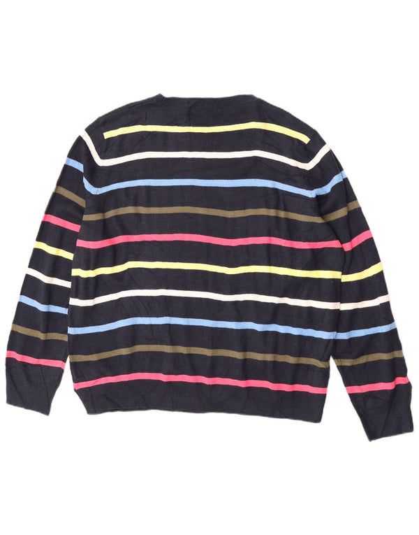 Marks & Spencer Womens Boat Neck Jumper Sweater UK 20 2XL Navy Blue Striped