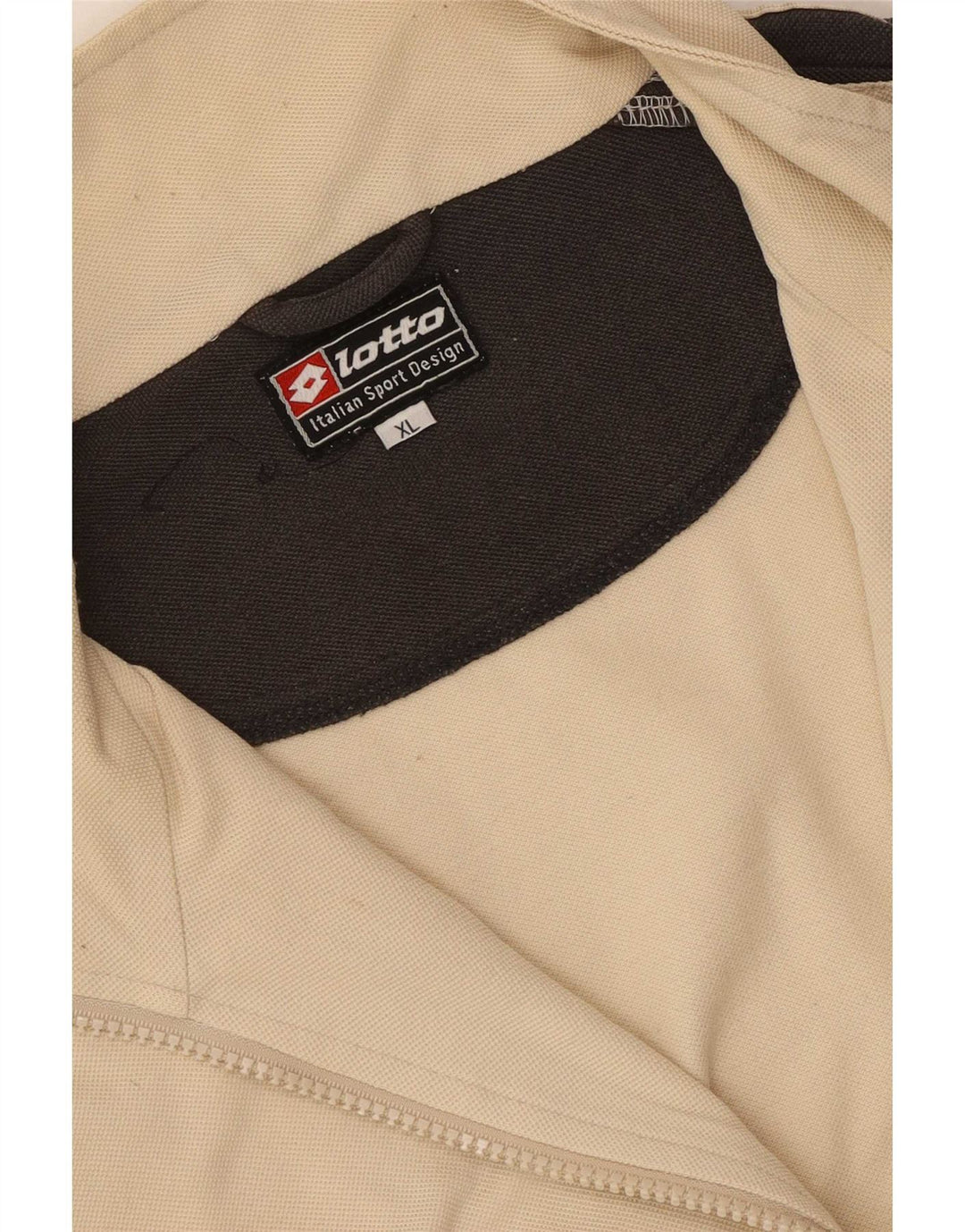 Lotto Mens Tracksuit Top Jacket XL Beige Colourblock