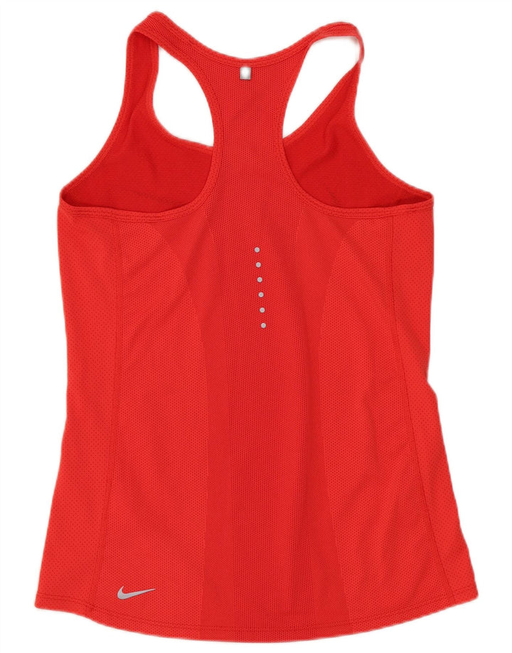 Nike Womens Dri Fit Graphic Vest Top UK 6 XS Red Polyester