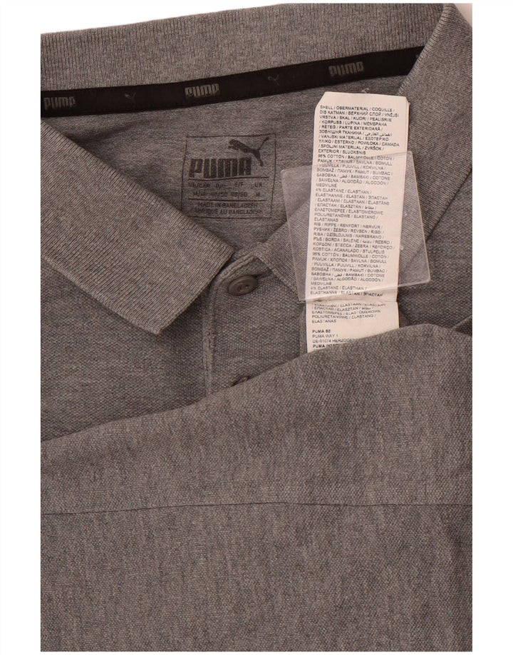 PUMA Mens Polo Shirt Medium Grey Cotton