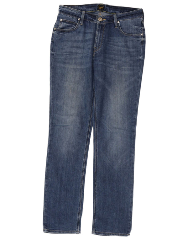 Lee Womens Marion Straight Jeans UK 14 Medium W30 L33 Blue Cotton