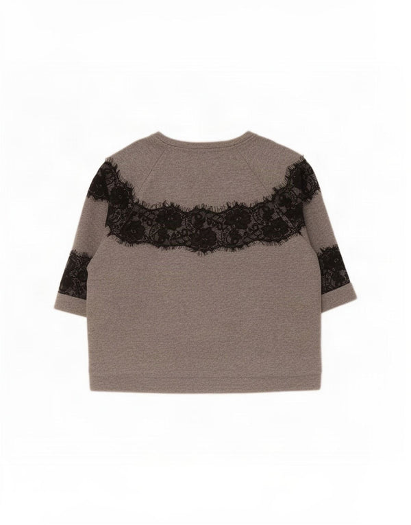Marella Womens EMME 3/4 Sleeve Sweatshirt Jumper UK 14 Medium Grey Floral