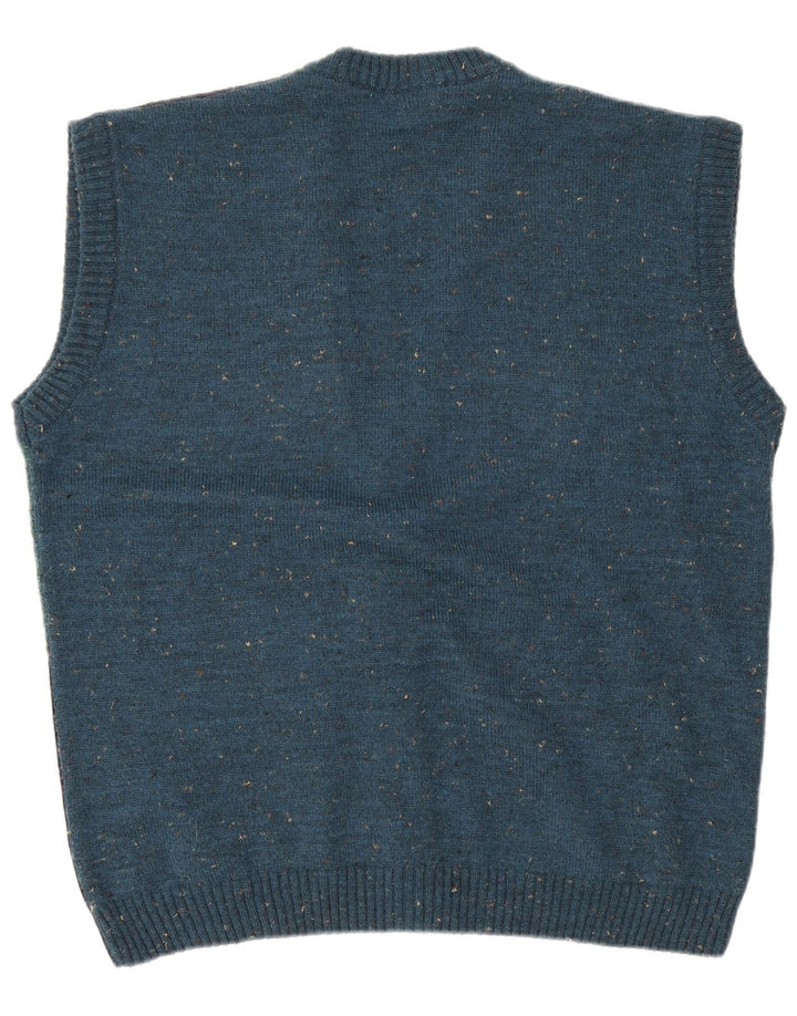Maria Jose Mens Sleeveless Cardigan Sweater Large Multicoloured Flecked