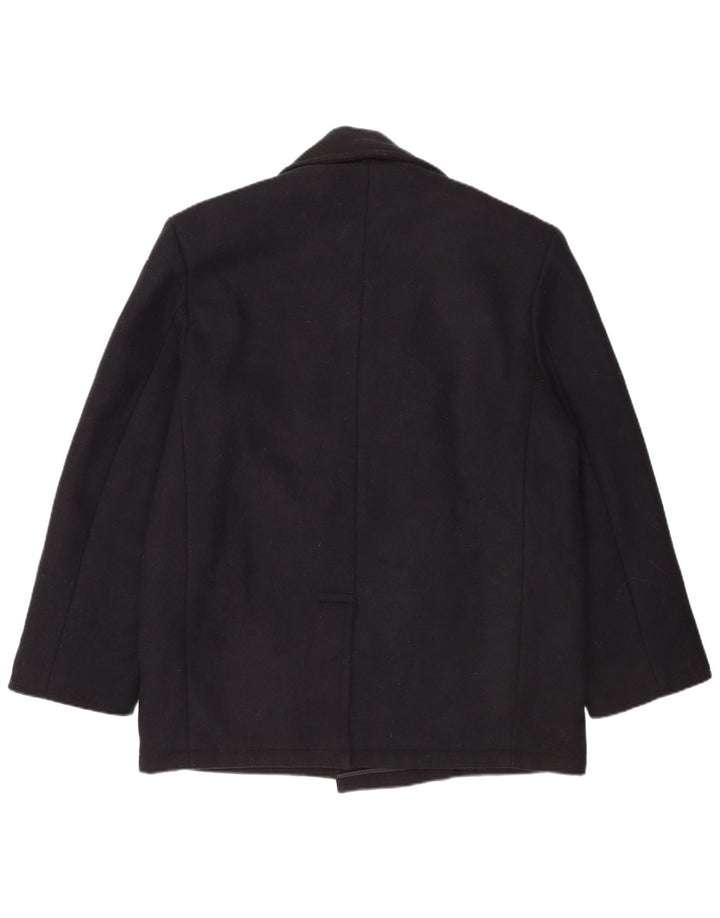 MFH Mens Pea Coat UK 38 Medium Navy Blue Wool